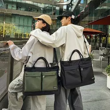 Парная сумка через плечо, мужская сумка через плечо с цветными блоками серый