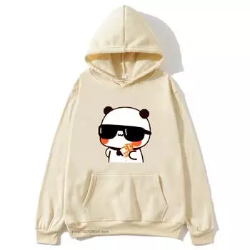 Парная толстовка Bubu и Dudu - PANDA BEAR Love Rich Lovers Графические толстовки с капюшоном для женщин Panda Bear Одежда Kawaii Пуловер S