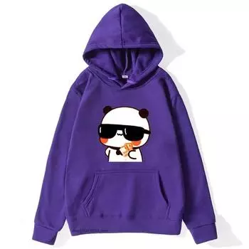 Парная толстовка Bubu и Dudu - PANDA BEAR Love Rich Lovers Графические толстовки с капюшоном для мужчин Woemn Panda Bear Одежда Kawaii Пуловер S
