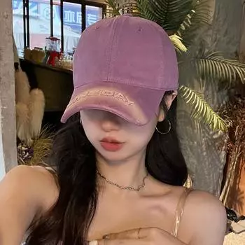 Парная загнутая козырек корейская версия модная бейсболка детская вышитая буква старая ретро рваная уличная хип-хоп кепка мужская adjustable 55-59cm