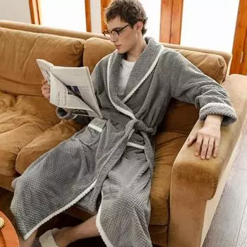 Парная зимняя ночная рубашка из плотной фланели, теплая, с регулируемым поясом на шнуровке, однотонная, с витой текстурой, карманы, отличное впитывание воды, женская домашняя одежда M розовый