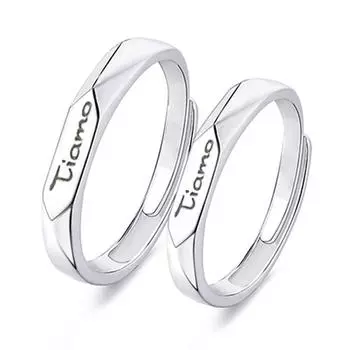 Парное кольцо, простое и продвинутое чувство, персонализированное мужское и женское модное многогранное ромбовидное кольцо opening adjustable