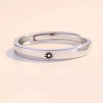 Парное открытое кольцо «Солнце, Луна и Звезда» One Size