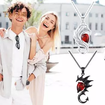 Парное ожерелье «Ангел и дьявол», подвеска «Крылья» со стразами, парные украшения для пар, подарок на День святого Валентина, дни рождения, годовщины, рождественский подарок серебряный/чёрный