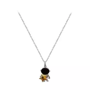 Парное ожерелье для мужчин и женщин, Пара нишевых дизайнерских ожерелий с астронавтами, Простая цепочка для ключицы для женщин