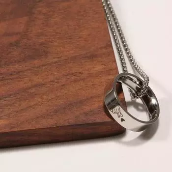 Парное ожерелье для пар Гравированное кольцо Ожерелье с подвеской Романтические украшения Подарки на годовщину свадьбы День святого Валентина Рождество День рождения Left Hand