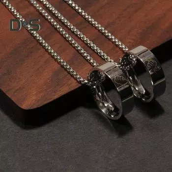 Парное ожерелье для пар Гравированное кольцо Ожерелье с подвеской Романтические украшения Подарки на годовщину свадьбы День святого Валентина Рождество День рождения Left Hand