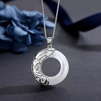 Парное ожерелье «Дракон Феникс» для мужчин и женщин: Пара модных хип-хоп цепочек с подвесками из камня кошачий глаз и обсидиана