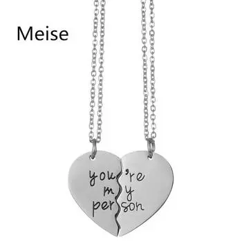 Парное ожерелье из нержавеющей стали в форме сердца «Ты мой человек»