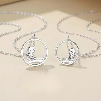 Парное ожерелье из стерлингового серебра S925 пробы, пара студентов, дизайн с особыми интересами 925