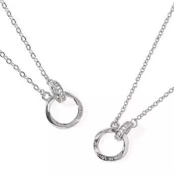 Парное ожерелье Пара Подарков Ювелирное ожерелье из нержавеющей стали Набор из 2 [поздравления] Мужское Женское BR-J066 (MSW&LSW)