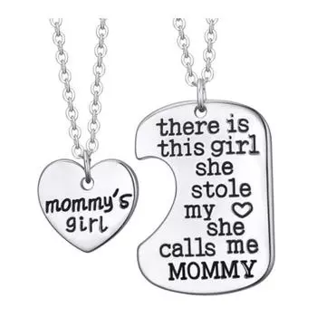 Парное ожерелье Подарок на День матери Благословение Слово Тарелка Ожерелье