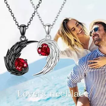 Парное ожерелье с перьями, подвеска в виде пера со стразами, парное ожерелье, украшения на День святого Валентина, подарки для женщин и мужчин чёрный/серебряный