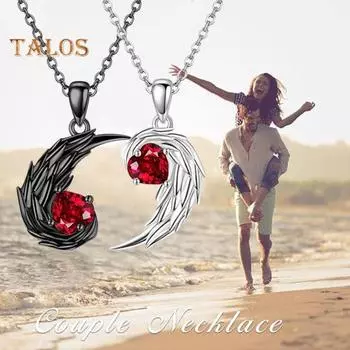 Парное ожерелье с перьями, подвеска в виде пера со стразами, парное ожерелье, украшения на День святого Валентина, подарки для женщин и мужчин чёрный/серебряный