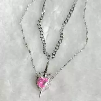 Парное ожерелье Yousheng, парное ожерелье в форме сердца с кубическим цирконием, романтическое парное украшение в форме сердца для него, подарок на ее день святого Валентина золотистый