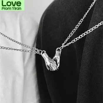 Парное парное магнитное ожерелье Танабата Дружба Валентина S Сердце Магнитное ожерелье унисекс Валентина 2 шт. / комплект