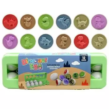 Парное яйцо, скрученное гашапон, распознающее цвет и форму, детское раннее образование, собранная игрушка, коробка для яиц, умное парное яйцо Dinosaur theme
