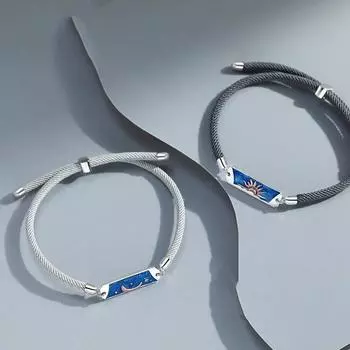 Парные браслеты Chaomu для женщин и мужчин, пара из нишевого дизайна, плетеная ручная веревка, дающая возможность вспомнить о любви на расстоянии