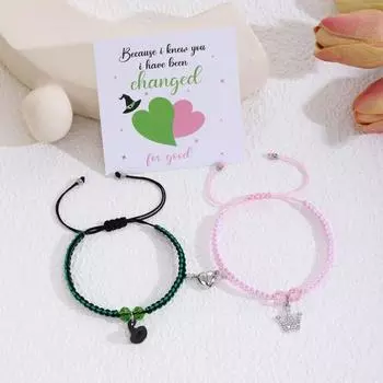 Парные браслеты с магнитами в форме сердца, теплые подарки для него и ее, парные браслеты с магнитной застежкой, ювелирные изделия для отношений на расстоянии, корона со стразами C