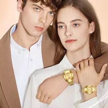 Парные часы для мужчин и женщин, инкрустированные бриллиантами, часы со стальным ремешком, кварцевые часы с гальваническим покрытием и защитой от выцветания