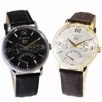 Парные часы Представляем старинные кварцевые часы в стиле ретро с мощным 24-часовым счетчиком и любимым кожаным ремнем [Навсегда]