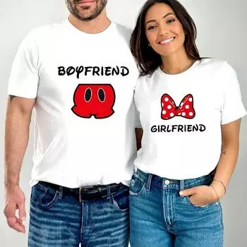 Парные футболки для парня и девушки, летние футболки для женщин и мужчин, большие футболки, парные футболки с героями мультфильмов S