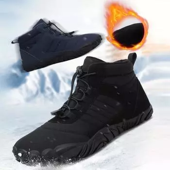 Парные хлопковые сапоги, теплые зимние сапоги, водонепроницаемые и нескользящие зимние ботинки, большие хлопковые туфли 35-48 35 чёрный