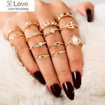 Парные кольца для женщин Anillos Mujer Gold Ring Set Bagues Anillo Bohemian Jewellery Slytherin Accessories Couple Gift Sygnety