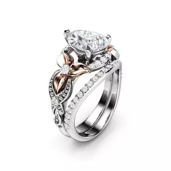 Парные кольца, креативное позолоченное циркониевое кольцо, парные кольца, женские украшения No. 5