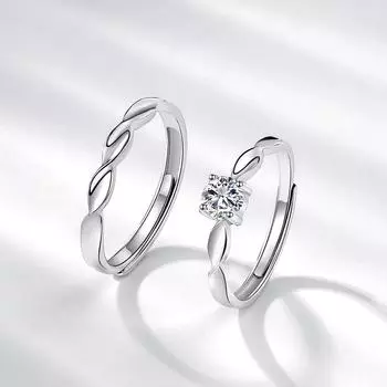 Парные кольца Sparkling Galaxy для мужчин и женщин, парные японские и корейские простые парные кольца Mobius women s серебряный
