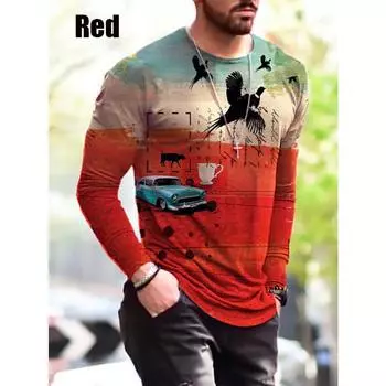 Парные осенние футболки, рождественский топ с круглым вырезом и длинными рукавами, женская и мужская спортивная одежда на Хэллоуин, большие размеры, винтажная футболка с 3D-принтом S