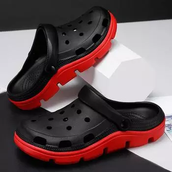 Парные пляжные туфли мужские и женские сабо легкие уличные нескользящие тапочки тапочки из ЭВА с мягкой подошвой уличные сандалии обувь 36 чёрный