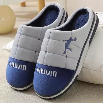 Парные плюшевые тапочки из хлопка для мужчин и женщин, без застежек, пушистые, на плоской подошве, для дома, зимние, с круглым закрытым носком, сохраняющие тепло, с мультяшными принтами, тапочки 40-41 темно-коричневого