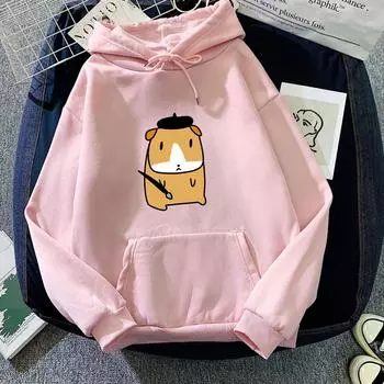 Парные шапки для мужчин и женщин, толстовки с капюшоном и принтом щенков, модные универсальные топы в корейском стиле на осень и зиму S