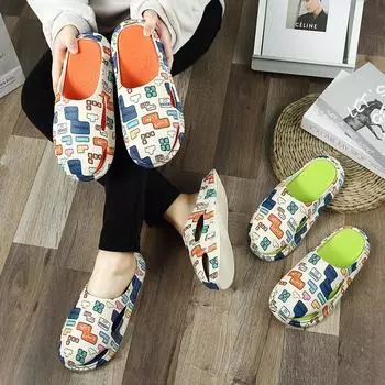 Парные тапочки Baotou, новинка 2023 года, дышащие тапочки на плоской подошве, тапочки на толстой подошве, домашние тапочки 36/37235mm