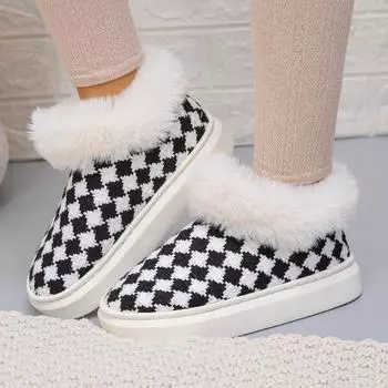 Парные тапочки для дома в полоску, пушистые, с эффектом памяти, нескользящие, с мягкой пяткой, нескользящие, плюшевые тапочки для женщин, зимняя домашняя обувь 36