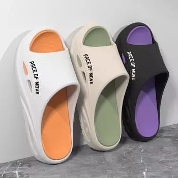 Парные тапочки с открытым носком, классные тапочки для дома и улицы, мягкие, с толстой подошвой, нескользящие, цветные, модные, пляжные тапочки 38-39
