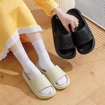 Парные тапочки, женские летние сандалии для домашнего использования, мужские милые домашние сандалии для ванной комнаты 36-37 зелёный