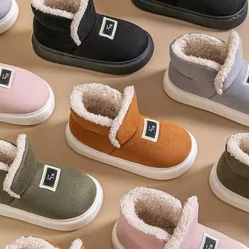 Парные туфли из хлопка и флиса на толстой подошве 36-37