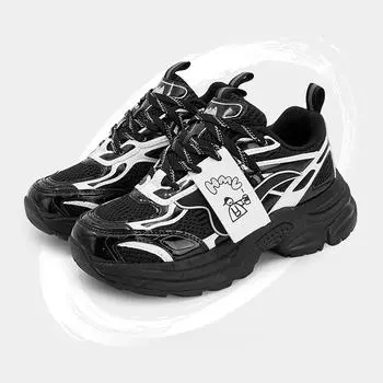 Парные туфли на платформе для папы, женские летние дышащие кроссовки с увеличенным каблуком, женские универсальные и легкие повседневные туфли, новые женские 36 чёрный