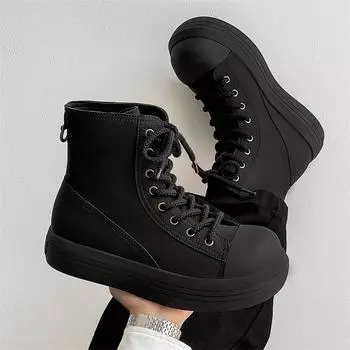 Парные туфли на толстой подошве, увеличивающие рост. Классические и модные стили. Модная обувь для отдыха на открытом воздухе. Повседневная черная молодежная обувь. 36 чёрный