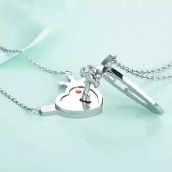 Парные украшения из титановой стали мужские и женские взаимные открывающиеся ключи подвеска из нержавеющей стали с короной Love концентрическое переплетение ожерелье, модное