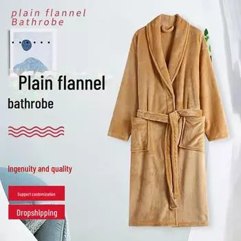 Парный банный халат из фланели с принтом «трансграничный» — однотонный, цельная пижама для отдыха One Size