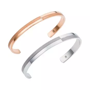 Парный браслет из хирургической нержавеющей стали, парный браслет с бриллиантовым крестом, золото, серебро [Белый клевер] 4SBG007GO&4SBG008SV