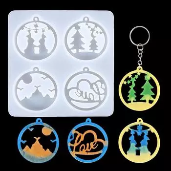 Парный брелок для изготовления ювелирных изделий, смоляные формы, рождественские подвески для влюбленных, эпоксидная смола, силиконовая форма для литья