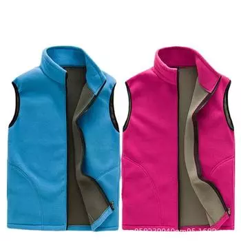 Парный флисовый жилет - толстый теплый кардиган для мужчин и женщин, для занятий спортом на открытом воздухе, однотонный S