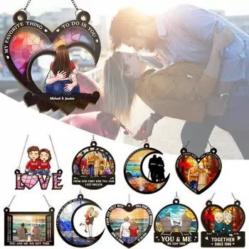 Парный кулон Suncatcher Wood для пары, годовщина свадьбы, новоселье, подарки для жены, мужа I