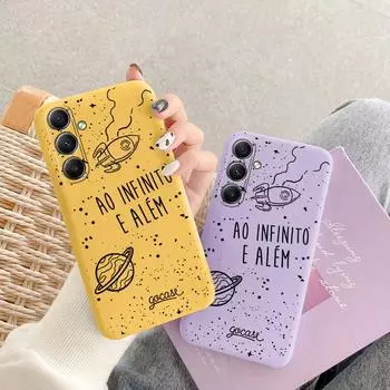 Парный мягкий силиконовый матовый чехол Star Planet для Samsung Galaxy A55 A35 A34 A53 A15 S23 S24 FE S25 M35 M34 противоударный чехол-бампер для телефона с защитой от царапин Samsung Galaxy S9 Plus чёрный