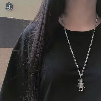 Парный робот уличный стиль модный дизайн прочная цепочка корейский стиль ювелирные изделия мужчины кулон ожерелье серебряный