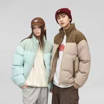 Парный стиль зимняя новая модная утолщенная хлопковая куртка, теплое мужское хлопковое пальто, свободное стоячее пальто S